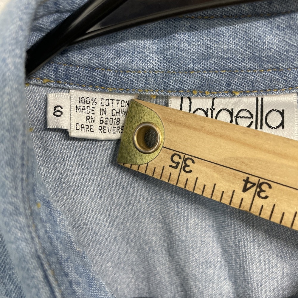 Rafaella Medium Wash Denim Dress Vintage 90's Y2K Modest Friends Phoebe Size 6 - Picture 2 of 5